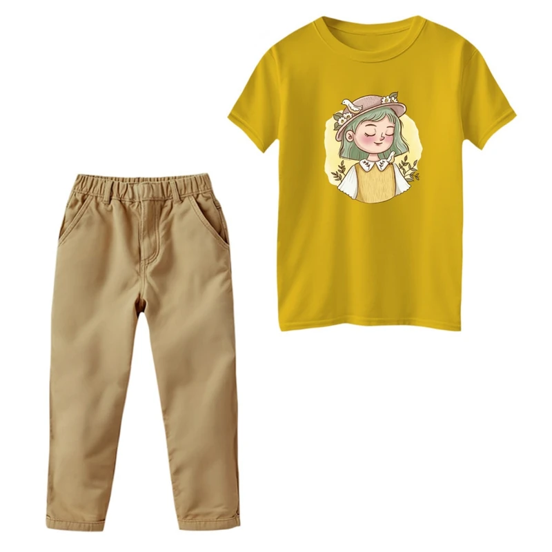 ست تی‌شرت و شلوار دخترانه مدل دختر ناز