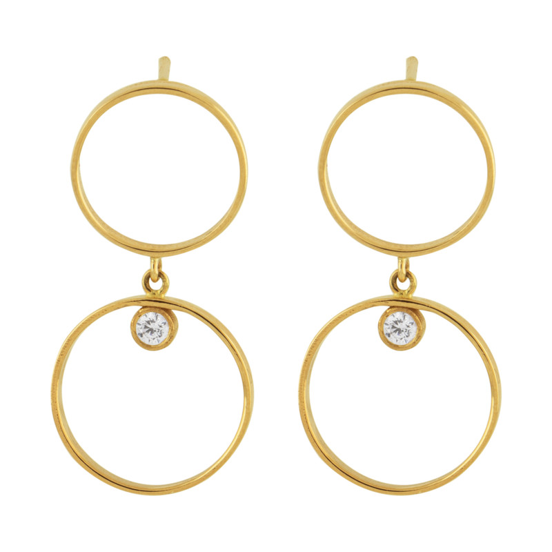 گوشواره میخی طلا 18 عیار زنانه پولک مدل گیتی