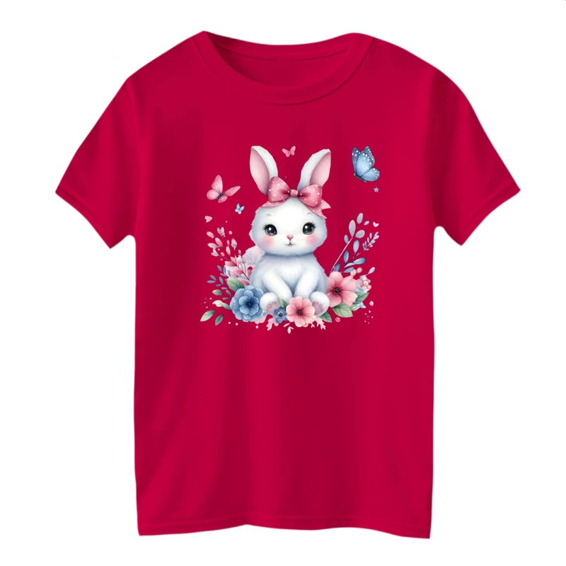 تی شرت آستین کوتاه بچگانه مدل خرگوش و پروانه