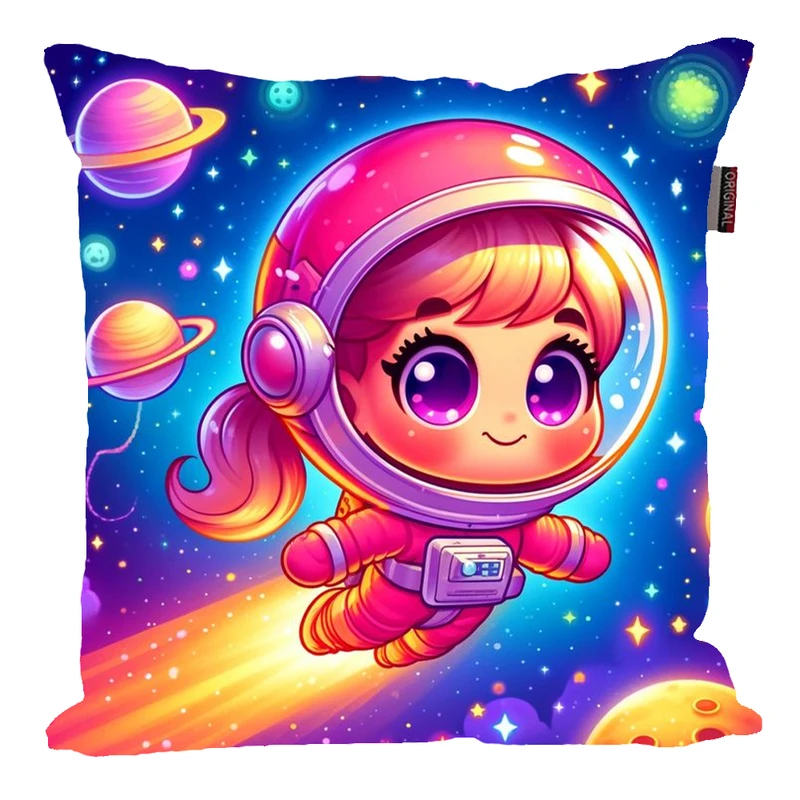 کوسن پاد آفرین مدل فضانورد سیاره منظومه شمسی موشک آدم فضایی کد PK301533 سایز 30*30 سانتی متر