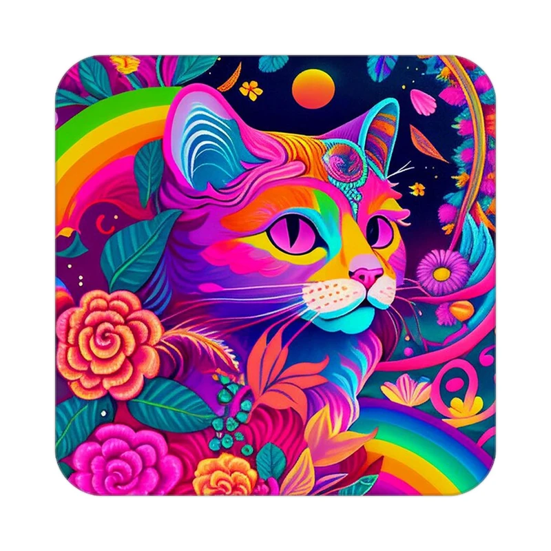 زیر لیوانی کاکتی طرح حیوانات رنگی مدل mp25556