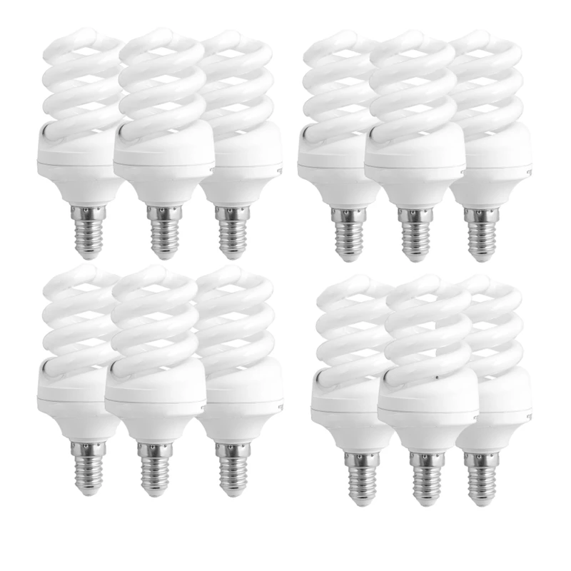 لامپ کم مصرف 11 وات لامپ نور مدل پیچ  T3 پایه E14 بسته 12 عددی