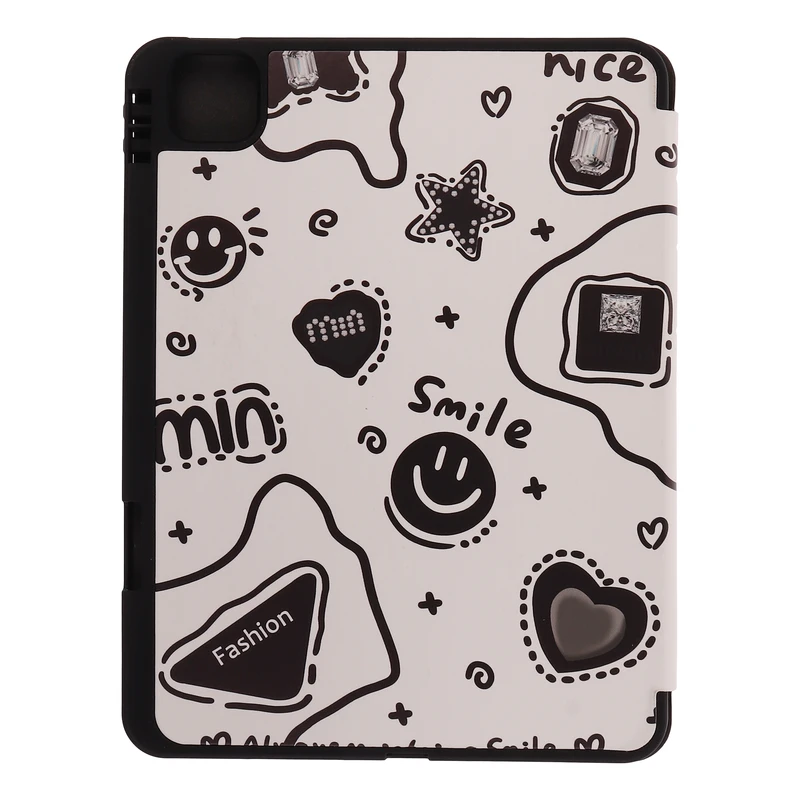 کیف کلاسوری دی کیس طرح لبخند مناسب برای تبلت اپل iPad Pro 2024 - 11 اینچ