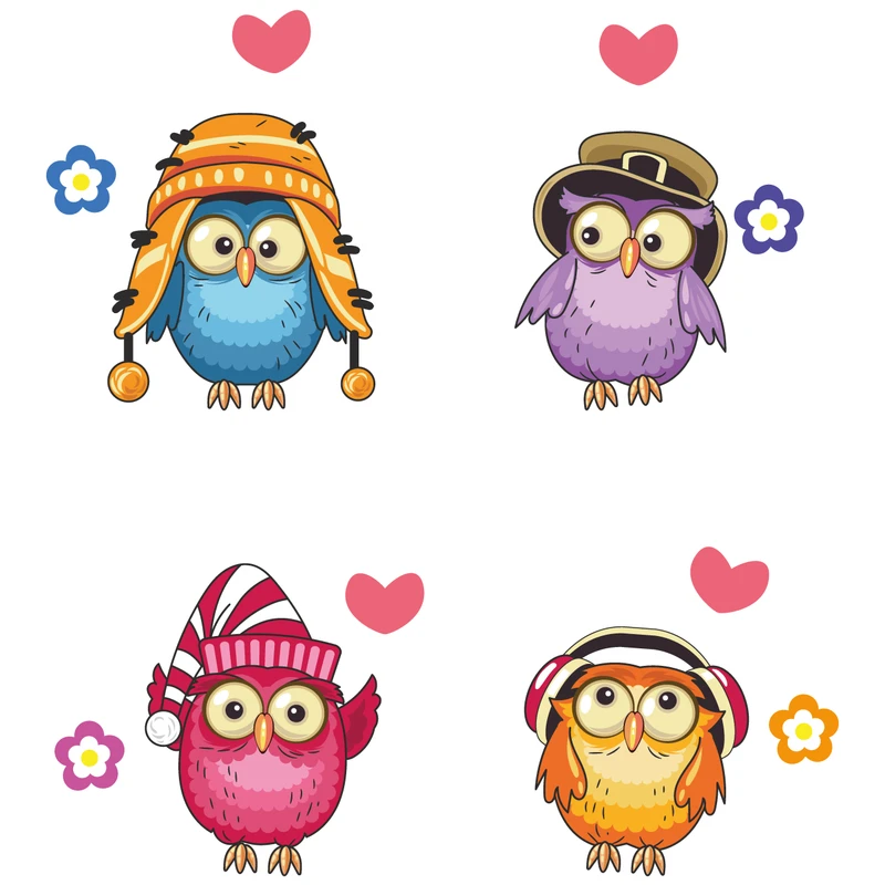 استیکر کلید و پریز کودک باروچین مدل جغدهای بازیگوش مجموعه 12 عددی