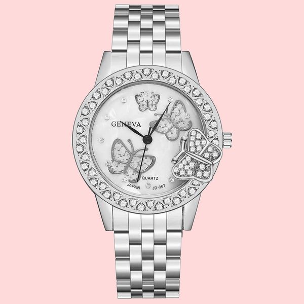 ساعت مچی عقربه ای زنانه مدل پروانه لوکس کد LOX-N1