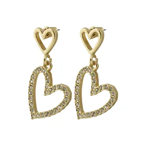 گوشواره زنانه مدل آویزی طرح قلب کد 08502