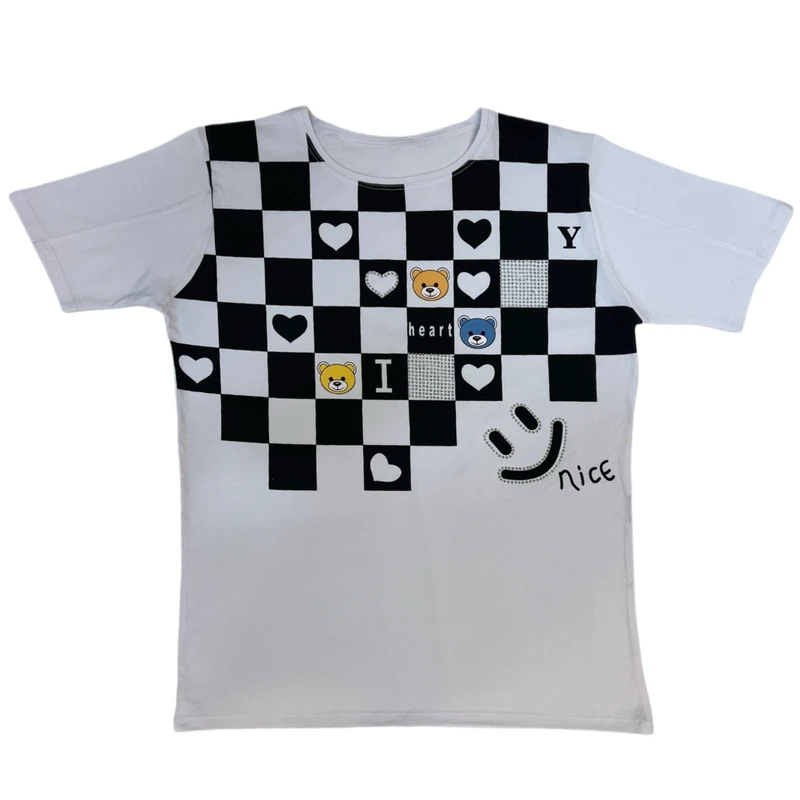 تی شرت آستین کوتاه زنانه مدل عروسکی