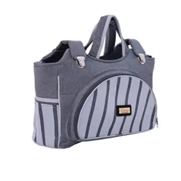 ست کالسکه و کریر مدل راه راه کد 20 به همراه روروئک و ساک لوازم کودک