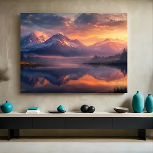 پوستر پارچه ای طرح مخمل دریاچه مدل کوهستان کد BK23876