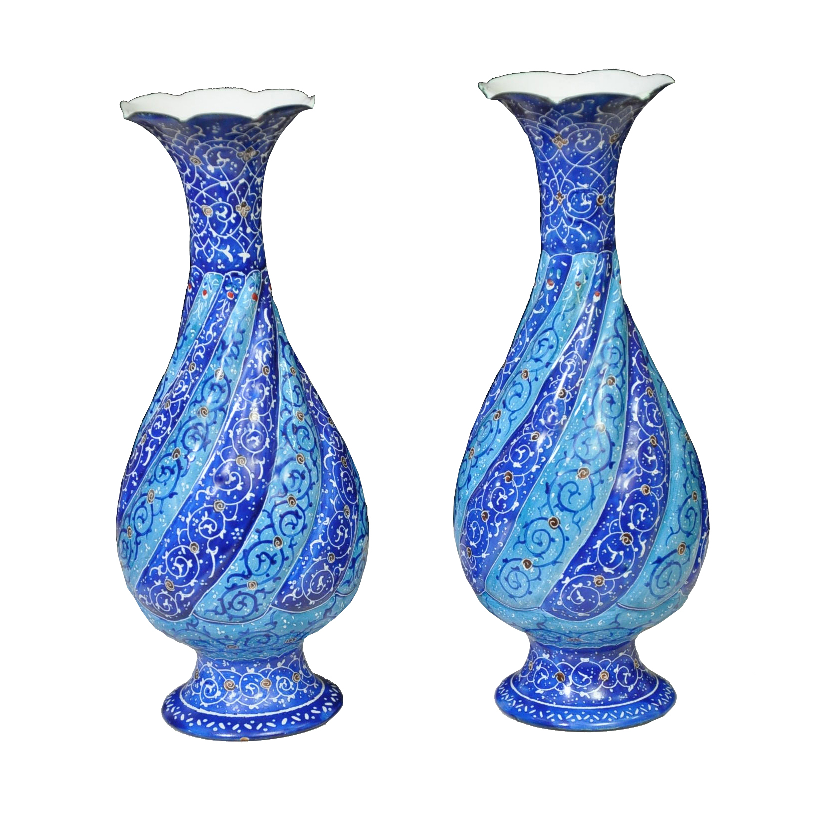 گلدان میناکاری مدل اسلیمی کد 20 AA بسته 2 عددی 