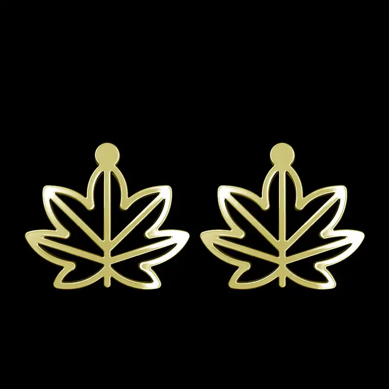 گوشواره طلا 18 عیار زنانه مدوپد مدل برگ کد GA1-15930