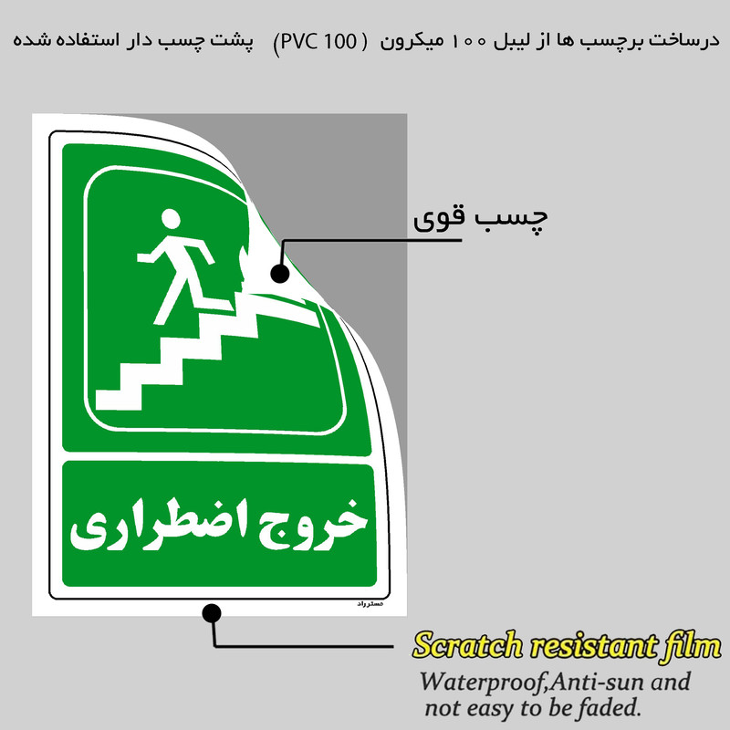 برچسب ایمنی مستر راد طرح خروج اضطراری مدل HSE-OSHA-088