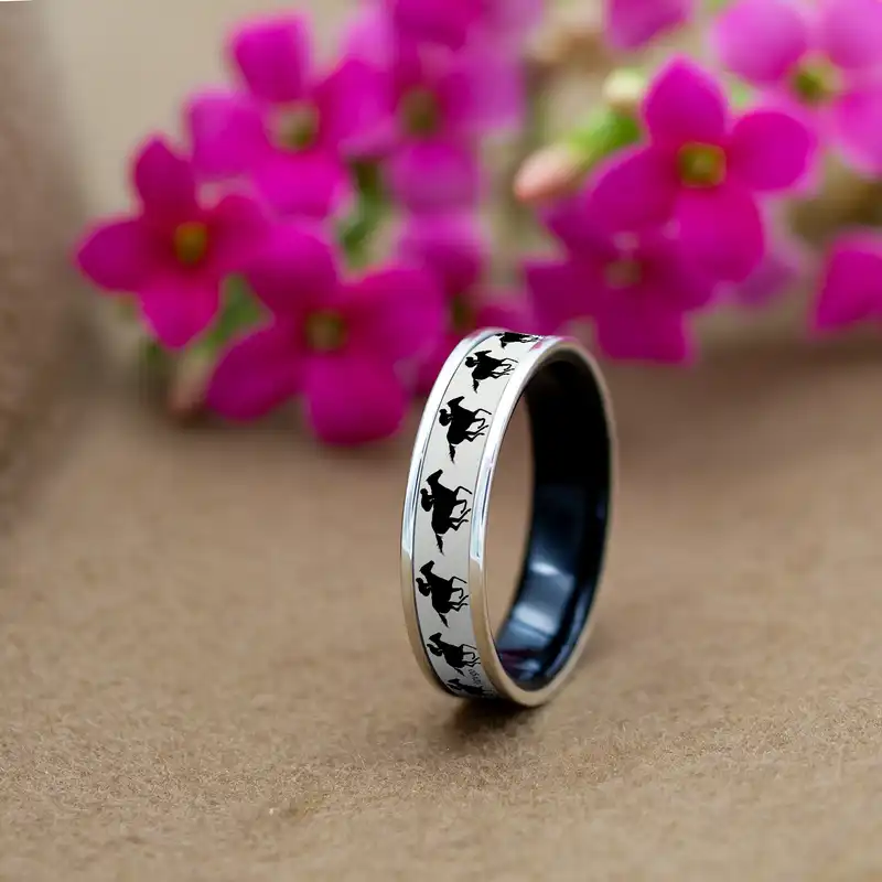 انگشتر ناکسیگو مدل شب تاب طرح اسب سواری کد RB15677