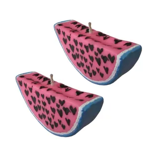 شمع مدل قارچ هندوانه فانتزی مجموعه 2 عددی