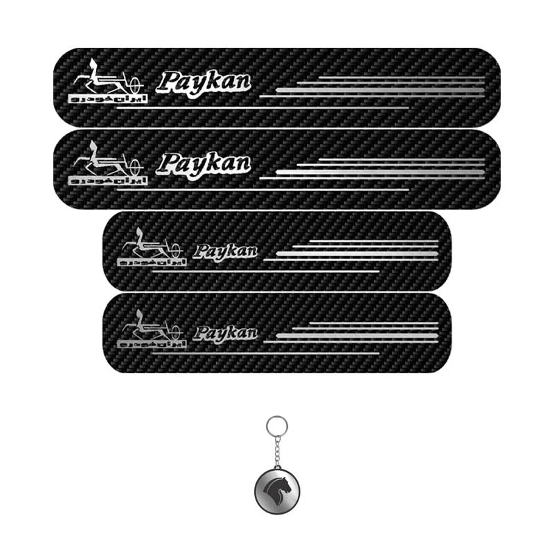 برچسب پارکابی خودرو لندمون کد LC016 MS مناسب برای پیکان مجموعه 4عددی به همراه جاکلیدی