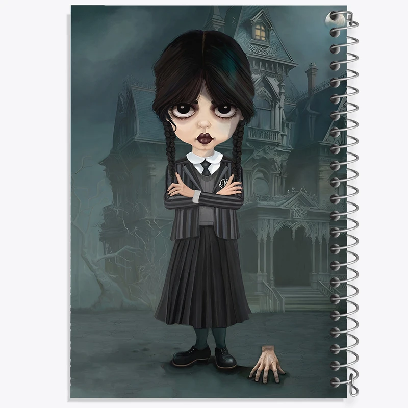 دفتر ژورنال نویسی 50 برگ خندالو مدل نقطه ای طرح ونزدی (Wednesday) کد N2706