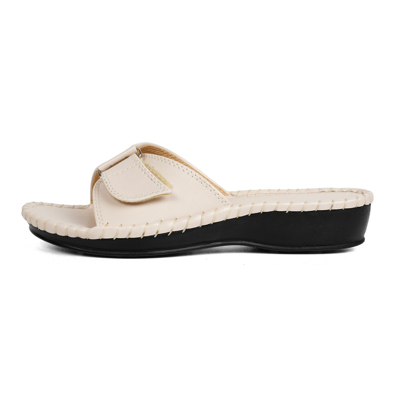 دمپایی زنانه نیکتا مدل M-233 رنگ کرم