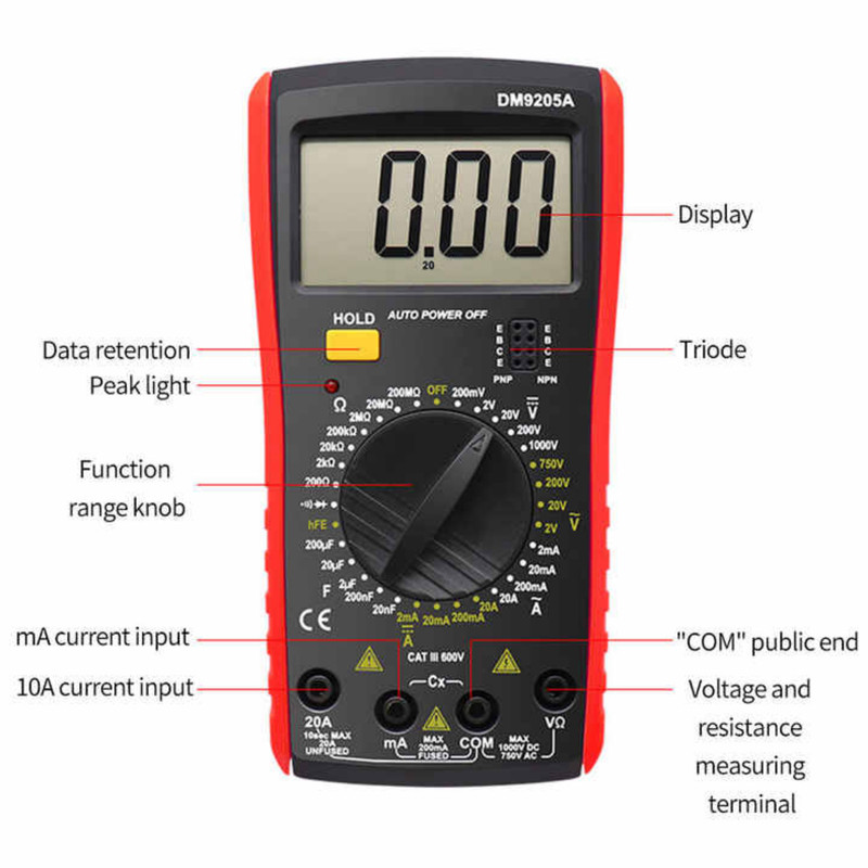 مولتی متر دیجیتال ایکس تی مکس مدل DM9205A