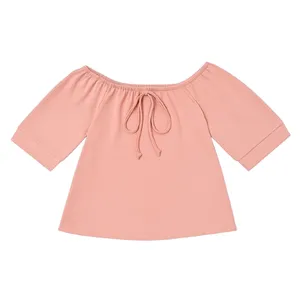 بلوز آستین سه ربع دخترانه مدل گره ای