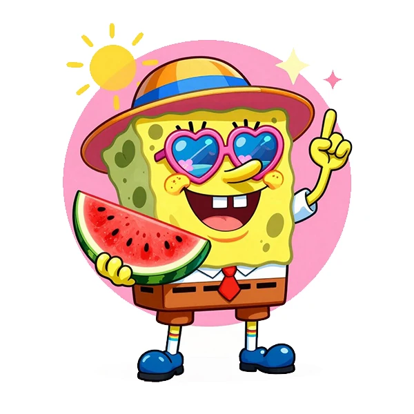  استیکر پارچه و لباس پاد آفرین طرح کارتونی باب اسفنجی کد 5641