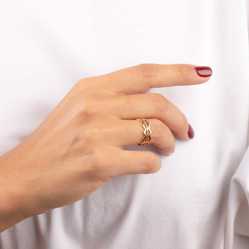 انگشتر طلا 18 عیار زنانه پرسته مدل WR616 انگشتر طلا 18 عیار زنانه پرسته مدل WR616