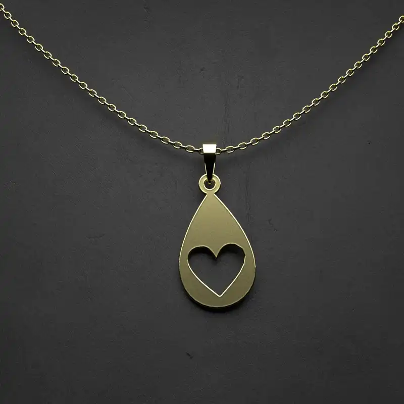 گردنبند طلا 18 عیار زنانه مدوپد مدل  طرح قلب کد V1239