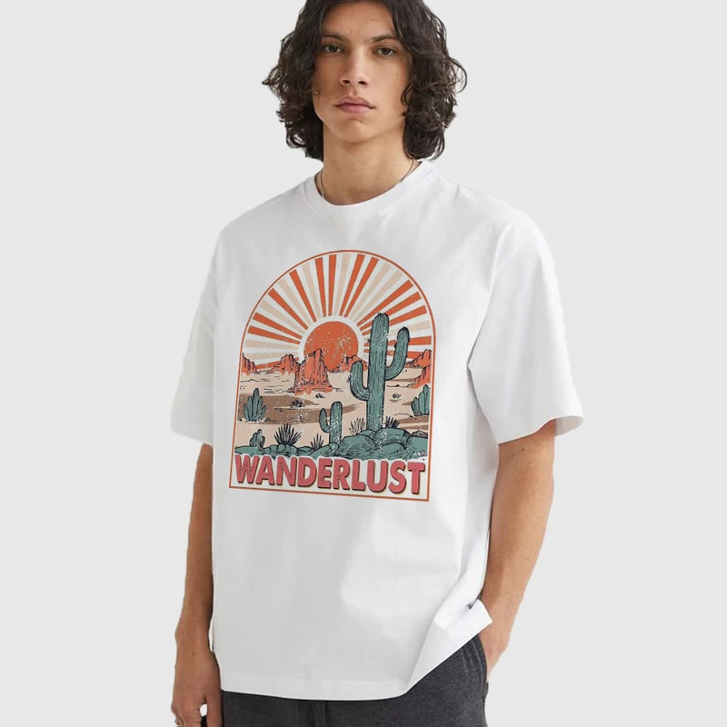 تی شرت آستین کوتاه مردانه مدل وینتیج قدیمی صحرای تگزاس mo487