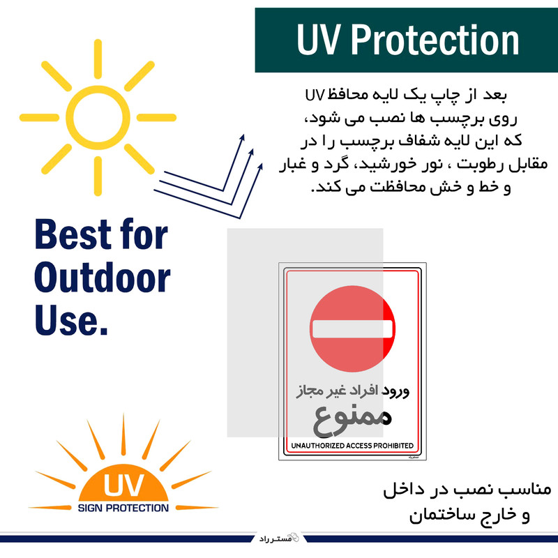 برچسب ایمنی مستر راد طرح ورود افراد غیرمجاز ممنوع مدل HSE-OSHA-1053