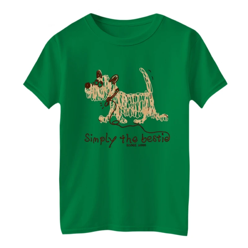 تی شرت آستین کوتاه بچگانه مدل سگ نقاشی