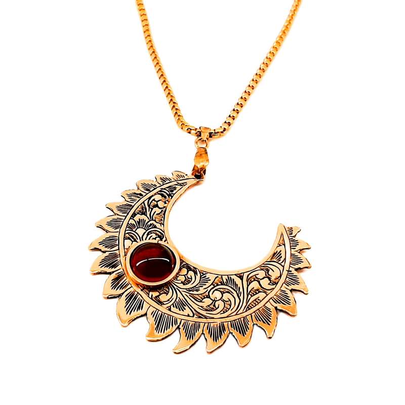 گردنبند زنانه مدل قلمزنی  مسی کد 02