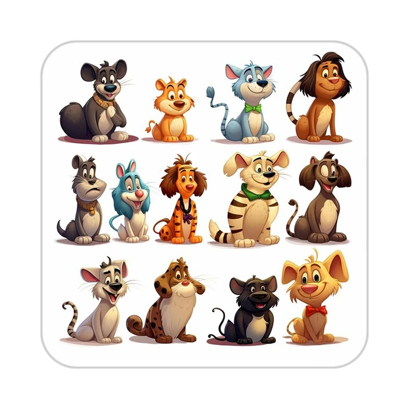 زیر لیوانی کاکتی طرح حیوانات کارتونی مدل mp27746