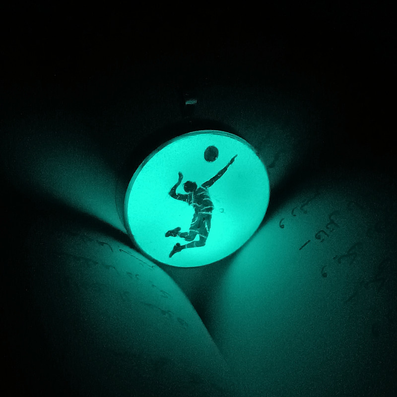 گردنبند مردانه مدل والیبال شبتاب استیل