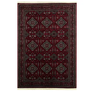 فرش ماشینی 500 شانه فرش رادین زمینه قرمز حاشیه قرمز مدل 6606