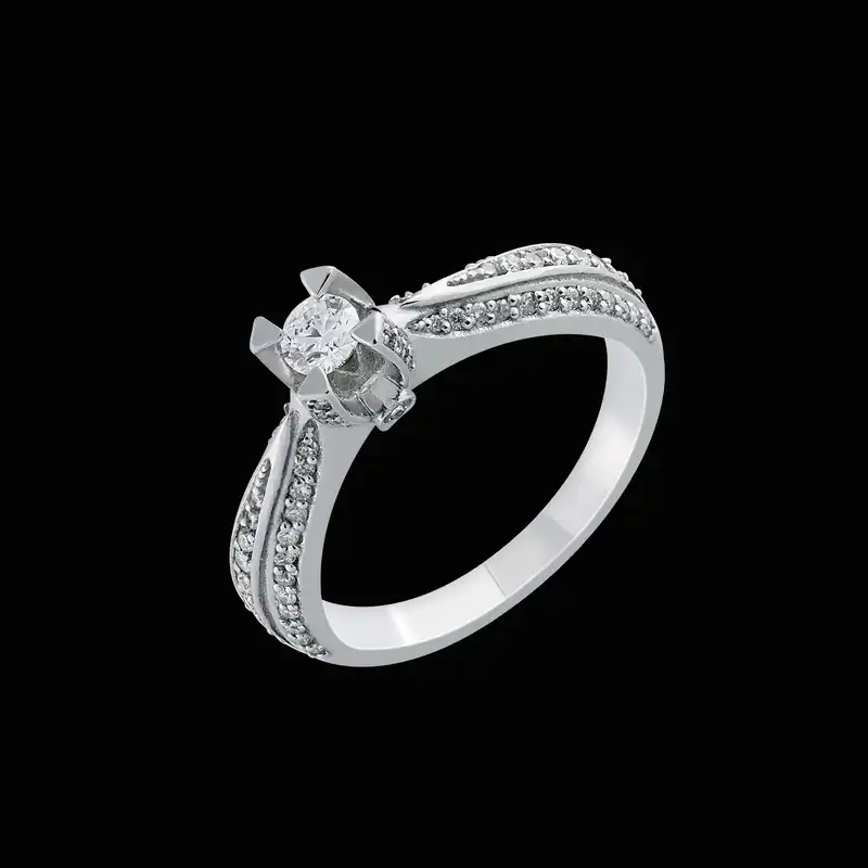 انگشتر طلا 18 عیار زنانه جواهری سروری مدل 10343