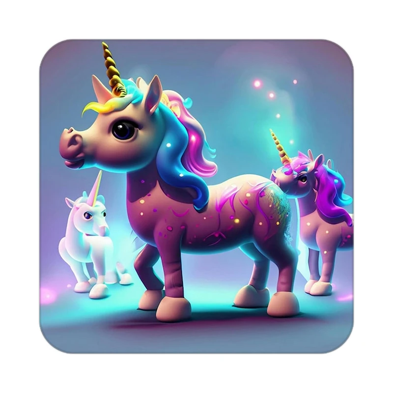 زیر لیوانی کاکتی طرح اسب تک شاخ و یونیکورن مدل mp28974