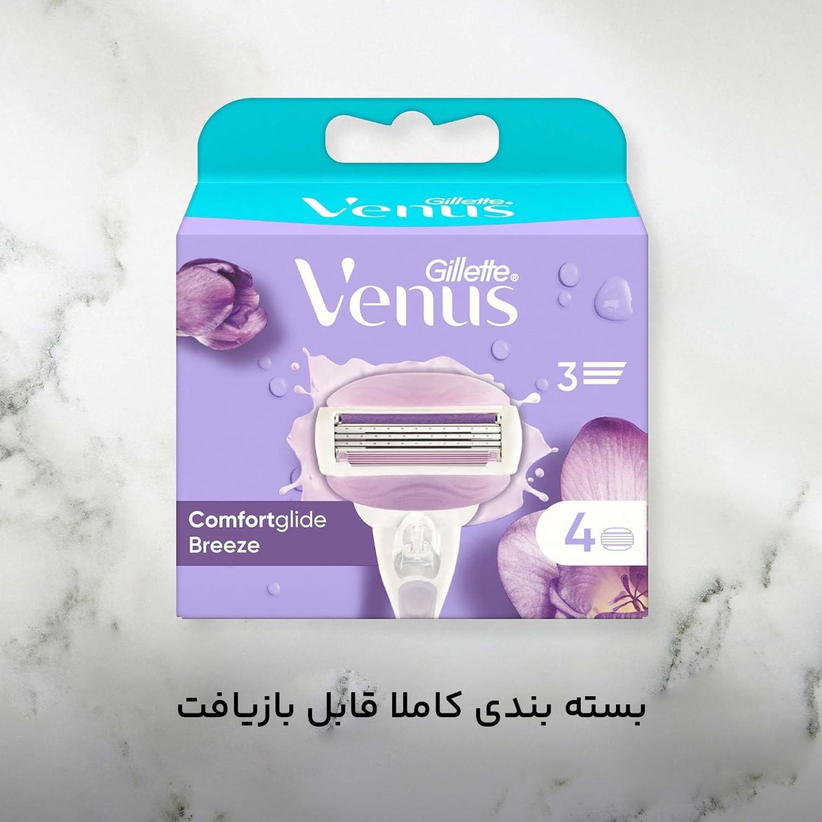 تیغ یدک ژیلت مدل venus Breeze comfortglide بسته 4 عددی -  - 5