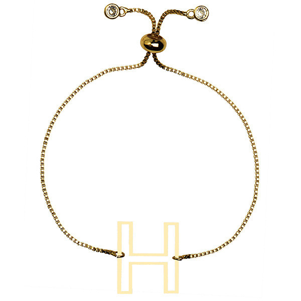 دستبند طلا 18 عیار زنانه الن نار مدل حرف H 1692