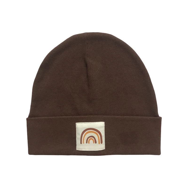 کلاه دخترانه مدل نخی تریکو پائیزه طرح رنگین کمان کد ۶۵