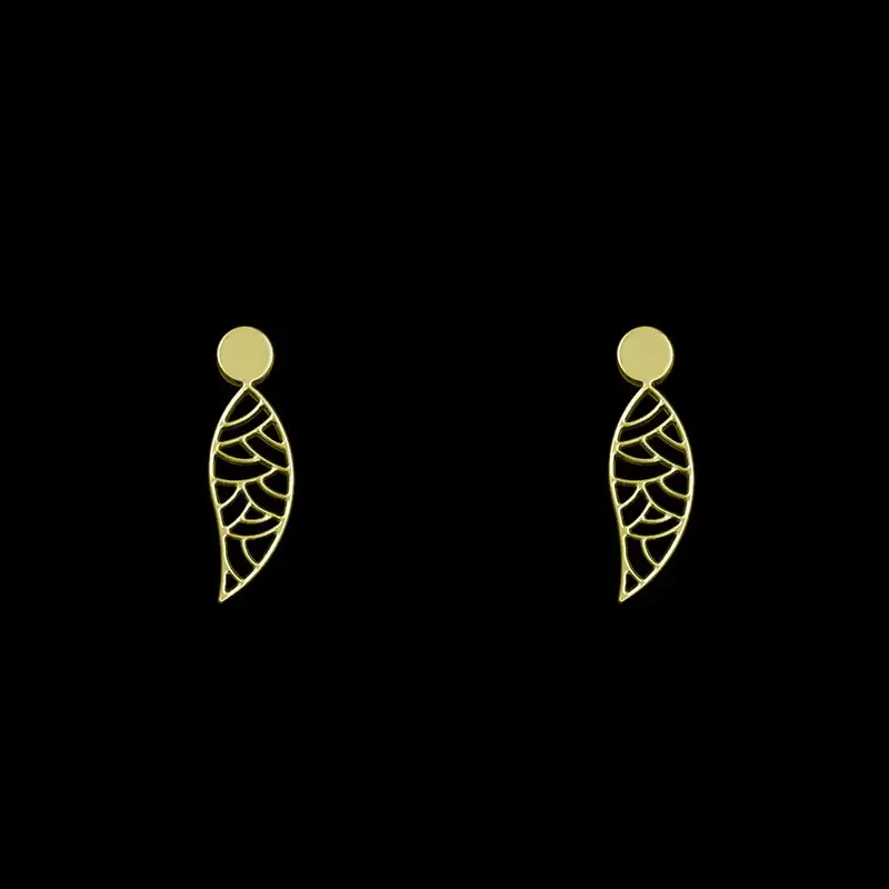 گوشواره طلا 18 عیار زنانه مدوپد مدل هندسی کد GA1-15228