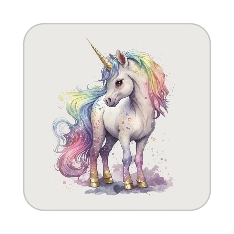 زیر لیوانی کاکتی طرح اسب تک شاخ و یونیکورن مدل mp33203