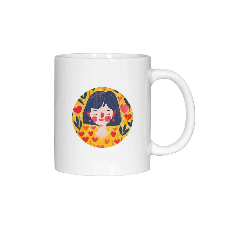 ماگ ژالینو طرح دختر قلبی کد 001