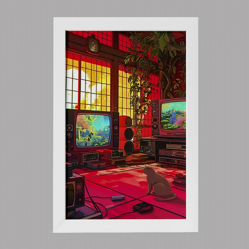 تابلو خندالو مدل گربه Cat کد F4553