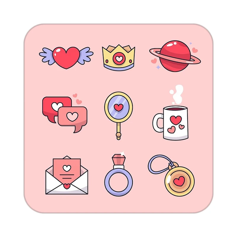 زیر لیوانی کاکتی طرح عاشقانه مدل mp37887