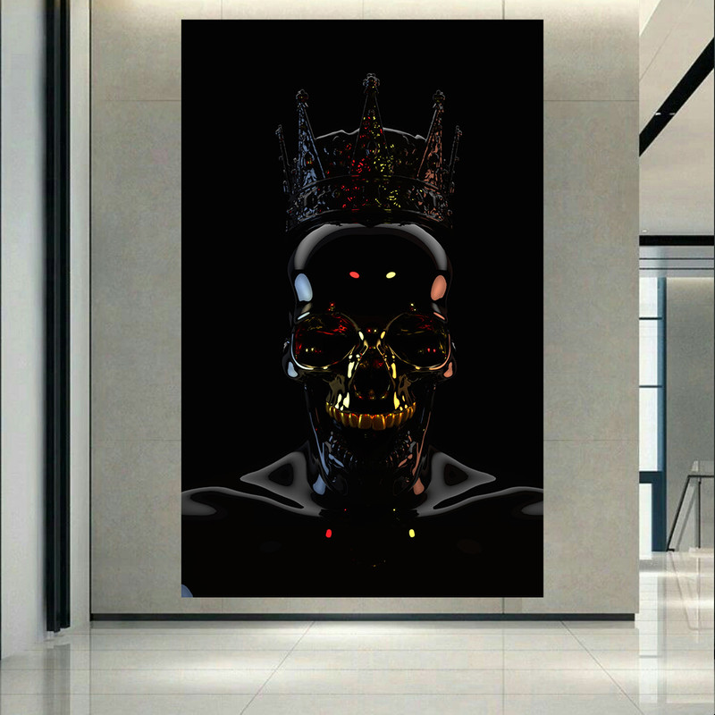 پوستر مدل بک لایت طرح جمجمه Dark Skull with Crown