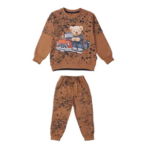 ست سویشرت و شلوار پسرانه بانی نو مدل ماشینی TEDDY