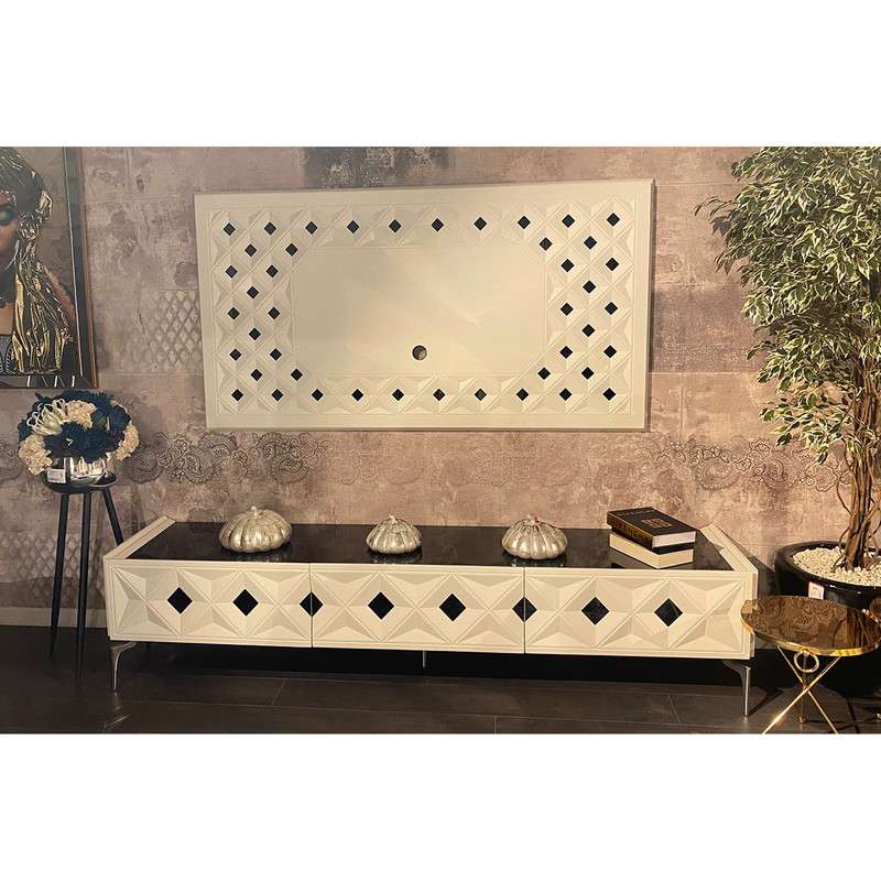 میز تلویزیون مدل Denis همراه با دیوارکوب