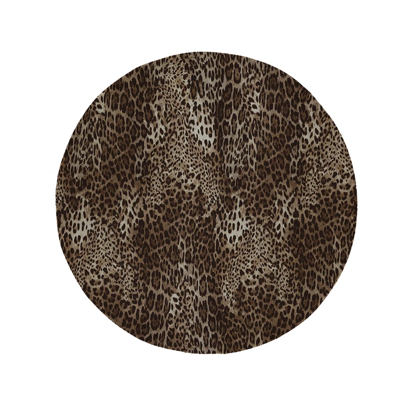 پادری مدل دایره طرح پلنگی کد 5320 سایز 90 × 90 سانتی متر 