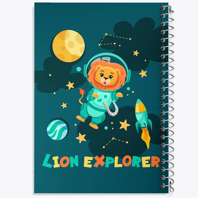 دفتر نقاشی 50 برگ خندالو طرح شیر فضانورد کد N1375