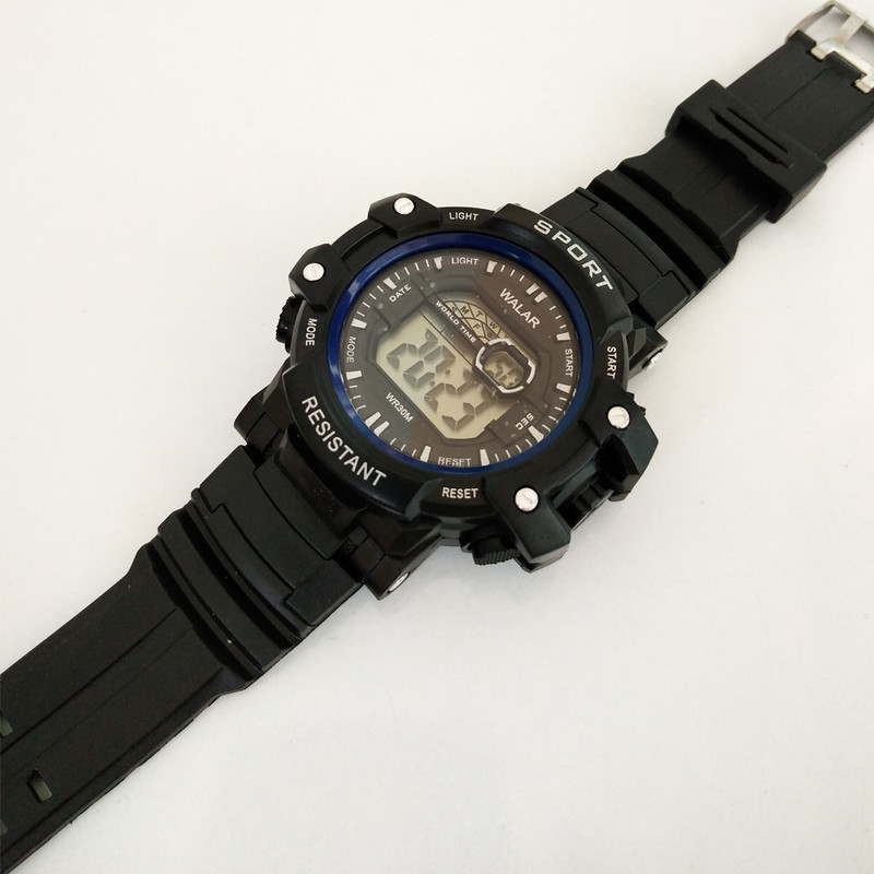 ساعت مچی دیجیتال پسرانه مدل ضدآب ورزشی کرنومتردار اسپرتSPORT مچی چراغدار کد 100