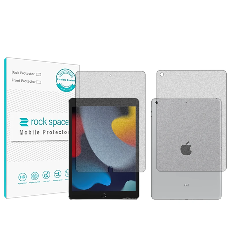 محافظ صفحه نمایش مات راک اسپیس مدل HyMTT مناسب برای تبلت اپل iPad 10.2 (2021) به همراه محافظ پشت تبلت